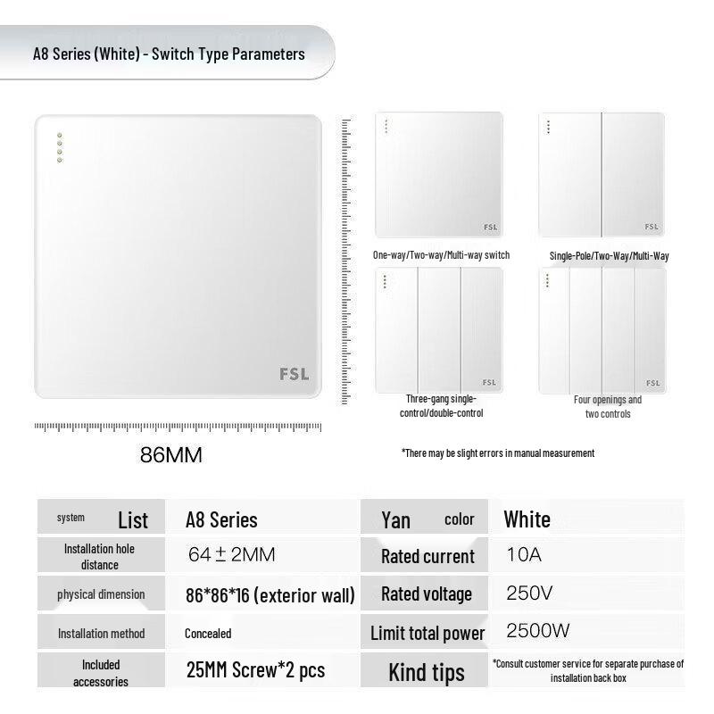 Foshan Lighting 86-Type Wall Switches & Sockets