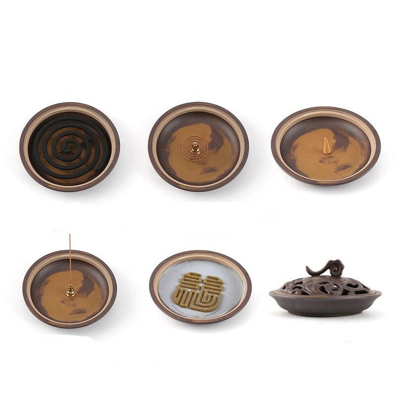 Ретро керамическая катушка курильница Москитная курильница держатель для ароматических палочек ароматерапия аромат домашний декор чайного домика