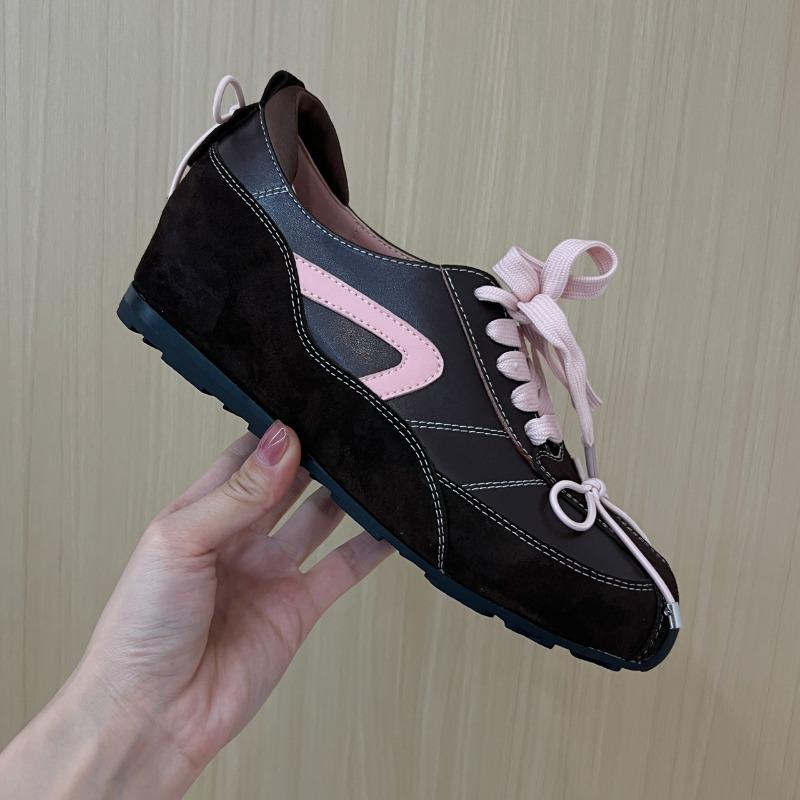 Французский Ретро Стиль Мода Круглый Носок Немецкие Тренировочные Туфли Женские Кроссовки Все-сочетаемые Внутренние Увеличители Роста Одинарные Туфли