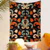 Vintage Floral Pattern with Orange Blossoms Patterned tapestry home decor, suitable for bedroom and living room, gift