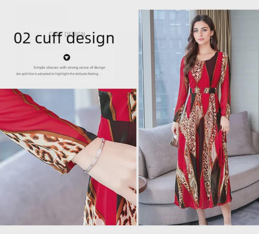 068 Осеннее утягивающее платье длиной до колена - новый сезонный стиль