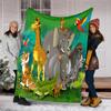 Jungle Animal Friends Plush Blanket Suitable All Seasons Soft Comfortable Sofa Office Nap Travel Birthday Gift Christmas Present