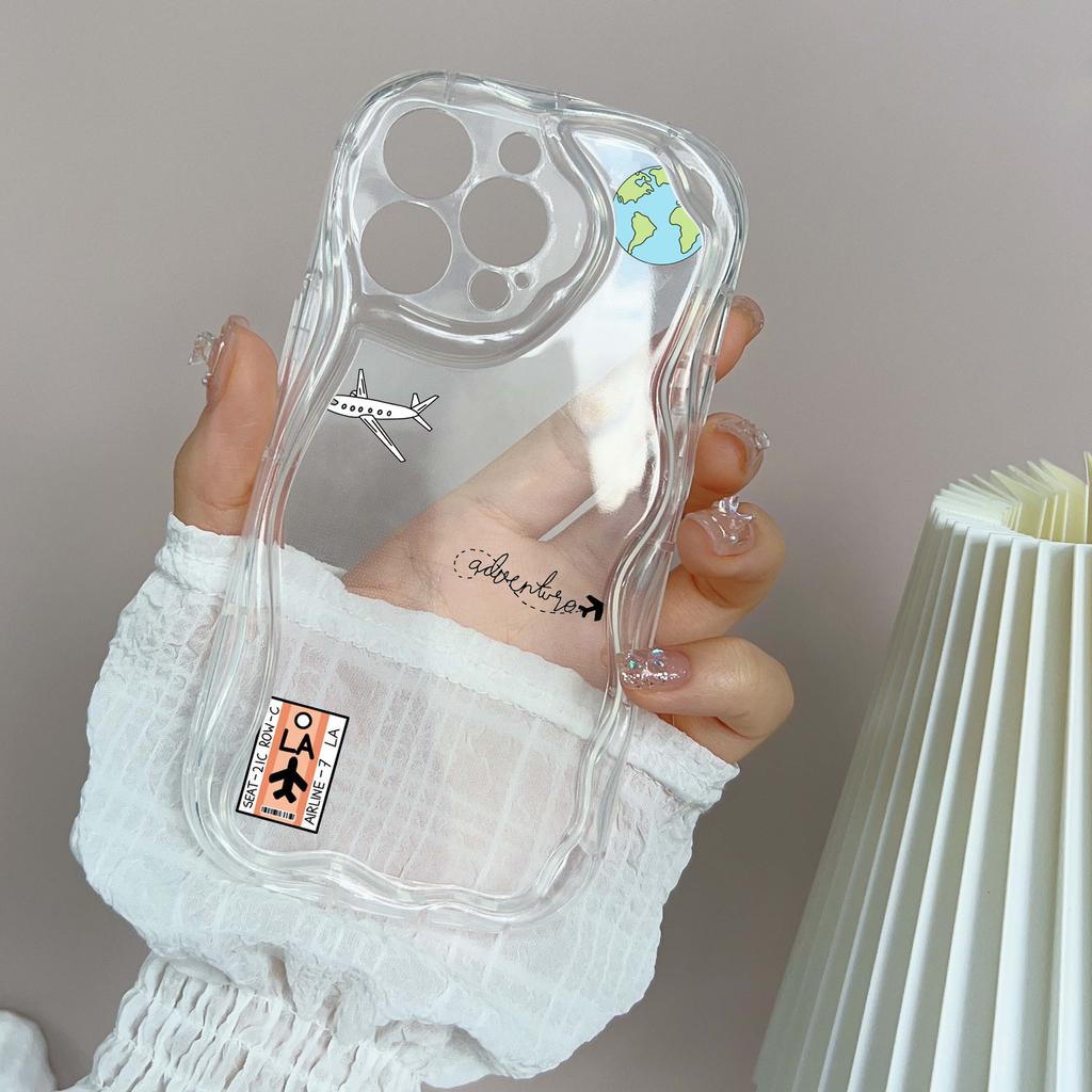 Мягкие волнистые чехлы для телефонов N68 с изображением траектории полета самолета для iPhone 14 Pro Max 13 mini 15 Plus XR 7 8 6 XS Max 12 11, защитный чехол-бампер