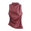 2024 Winter Women's Fashion Cowl Neck Asymmetrical Sleeveless Top