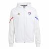 Adidas Olympique Lyonnais Badge Logo Hooded Zip Football Jersey Men Jerseys White IB1664