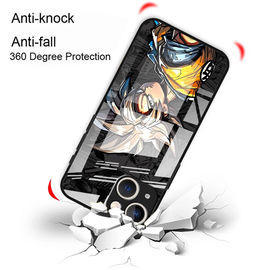 Стеклянный Чехол для Телефона для iPhone 17 Pro Max 12 16 15 Plus 8 XR 13 11 Air 14 D-ragonS B-allS Сон Гоку