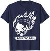 Хипстерская футболка с принтом 'Пылающий Череп Rock N Roll', повседневная, хлопковая, с коротким рукавом