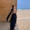 Women's Summer Holiday Hanging Neck Backless Strappy Chiffon Dresses