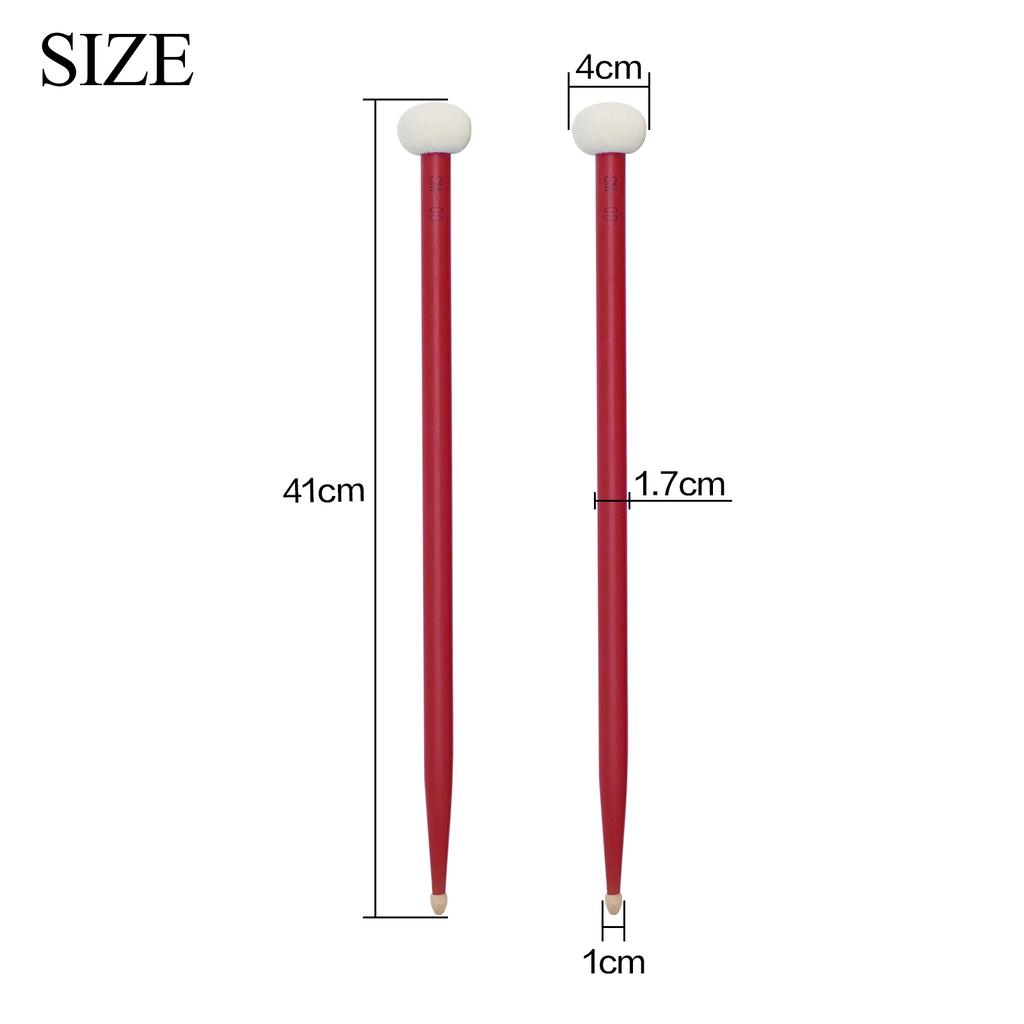 2 шт., барабанный молоток, барабанная палочка, двухсторонние барабанные молотки, палочки для хорошего ощущения руки, войлочные и кленовые наконечники