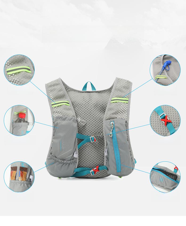 Многофункциональный светоотражающий нейлоновый рюкзак для бега с флягой для воды для марафона и велоспорта