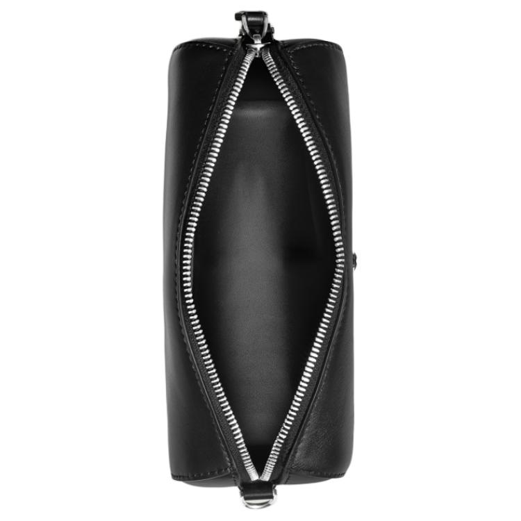 Montblanc Soft Leather Series Hexagonal White Star Logo Detachable Adjustable Shoulder Strap Leather Messenger Bag Men Shoulder Bag Black 198741