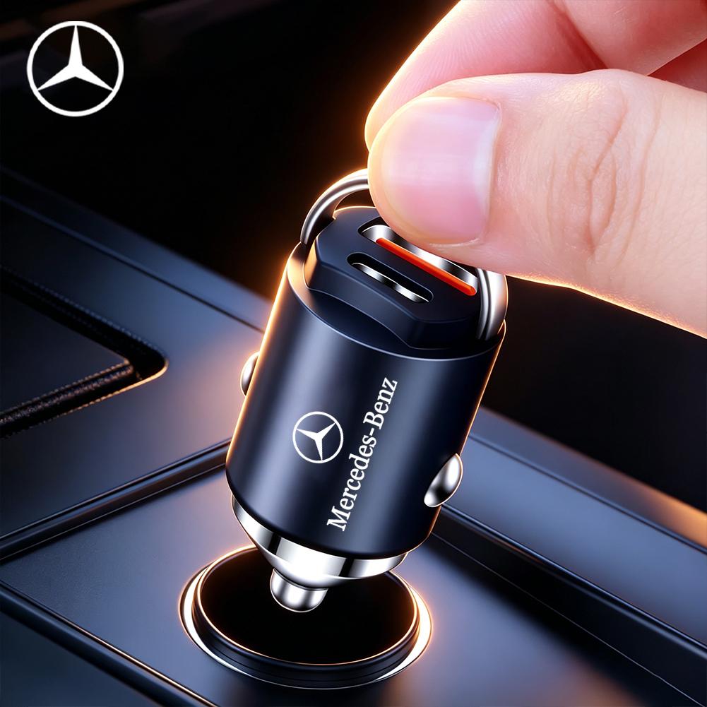 MEA4 1Pcs USB Car Charger Portable Type-C Fast Charging For Mercedes-Benz GLC X253 X254 C-Class W205 W206 A-Class W177 GLA E-Class W2
