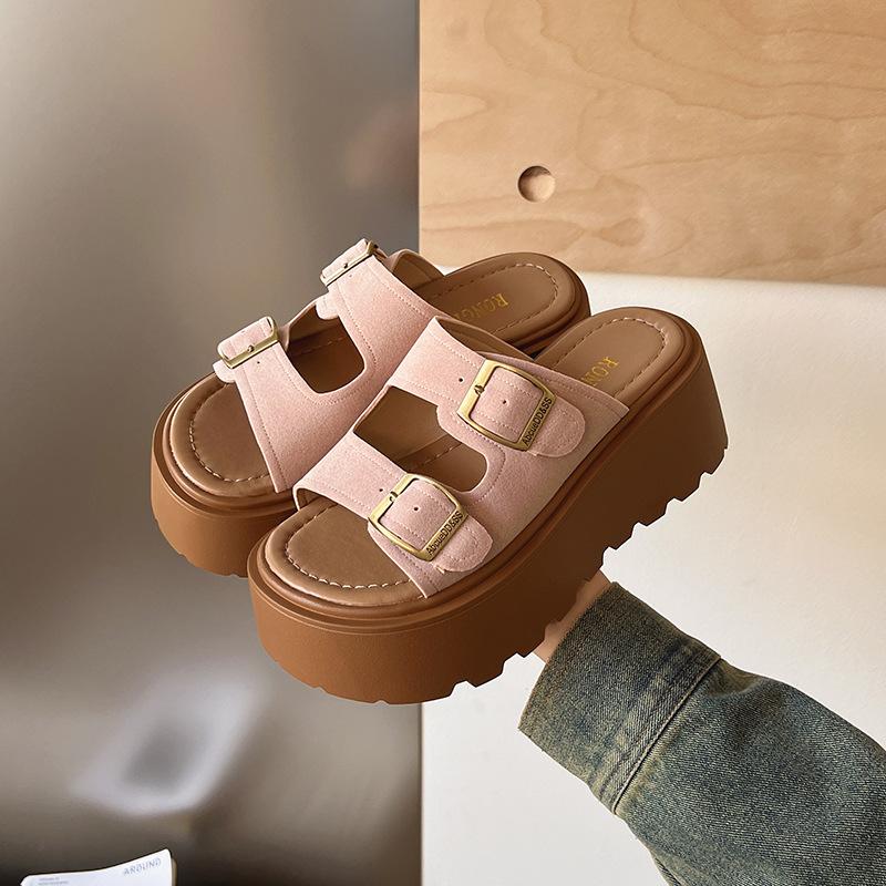 Muffin Thick-soled Cool Slippers Women's Summer Wear New Small Beach Heel Sandals