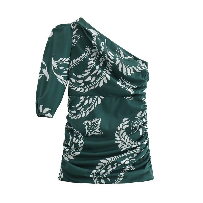 Fashion Style 2024 Summer New Arrival Women's Clothing Stylish Easiest for Match Fashion One Shoulder Print Dress 8486254