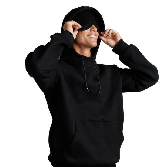 2Pcs/Set Airplane Mode Travel Hoodie Pullover Hoodie with Built-in Eye