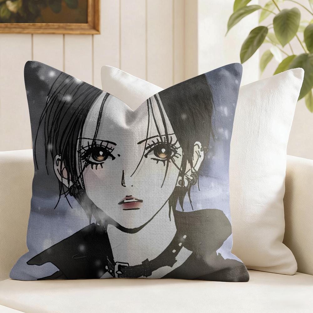 Anime Nnana Cushion Cover Natural Linen Double Sided Print Throw Pillow Case for Sofa Couch Home Decor