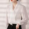 Женские блузки, рубашки, весна 2025, женская блузка с длинным рукавом, воротник-бант, белая шифоновая блузка, женские топы J858