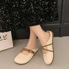 2025 новая летняя сумка с плоским дном, полушлепанцы с открытой пяткой, женская уличная обувь, французские одинарные туфли, женская обувь на одной педали, сандалии на мягкой подошве