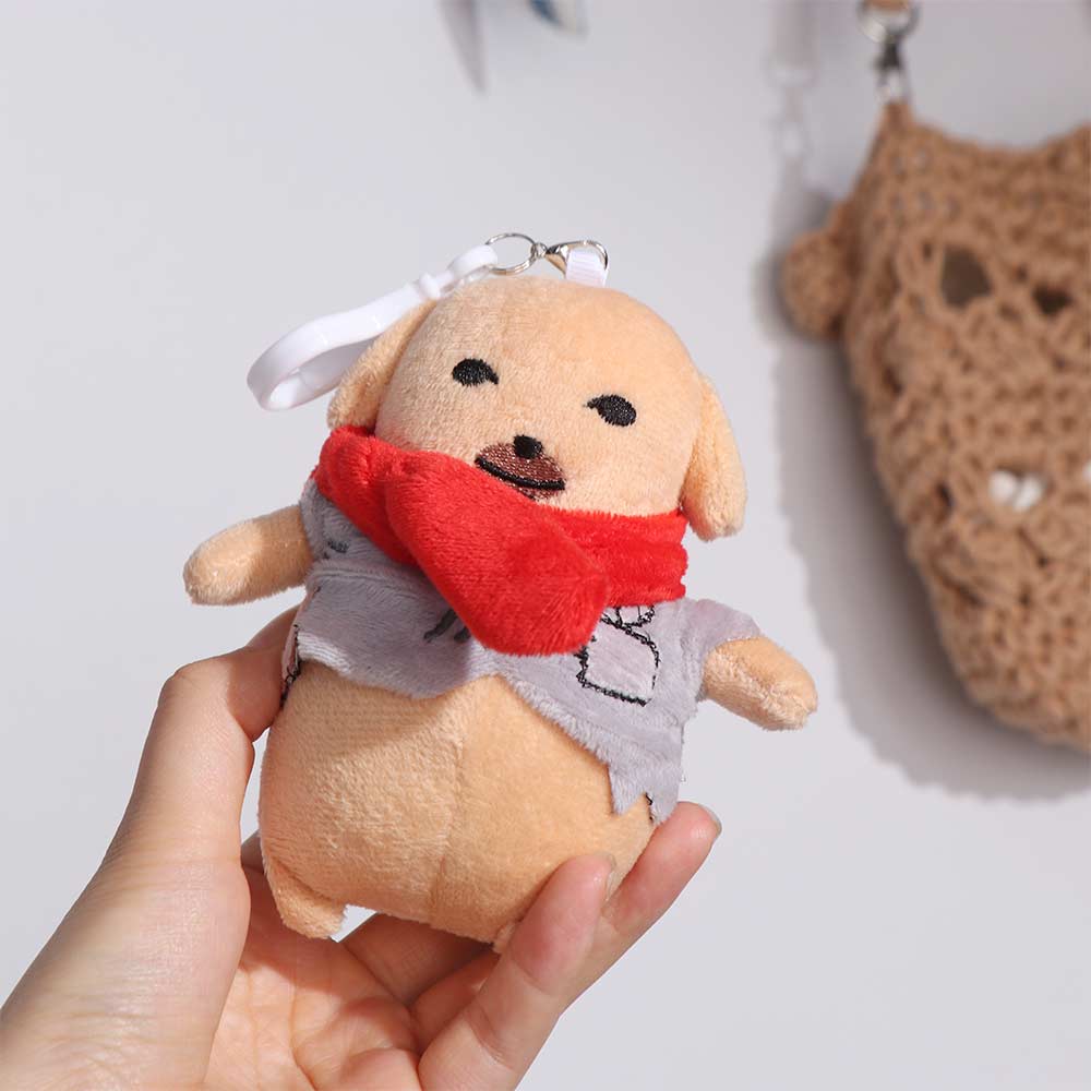 Stuffed Animal Dipping Sauce Dog Funny Pendants Puppy Plush Keychain Dog Plush Doll  Adult Children