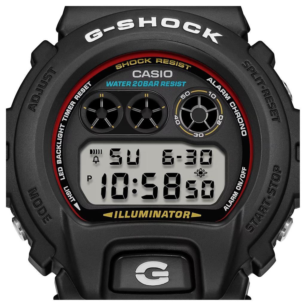 Casio Digital Series Three-Eye Waterproof 200 M Quartz Movement Resin Strap Watch Unisex Watches Gray DW-6900RL-1PR