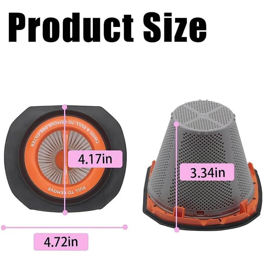 N900287 Filter Replacement for BLACK+DECKER Dust Collector 20V MAX POWERCONNECT Cordless Hand Vacuum Cleaner Models BCHV001C1 BCHV001D1 BCHV001B