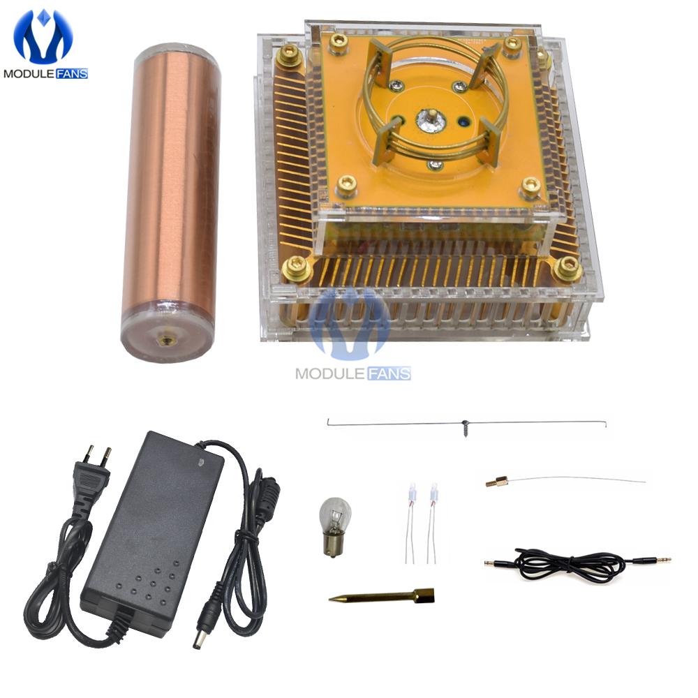 Musical Tesla Coil Music Plasma Speaker DC8-32v Plasma Music Tesla Coil Module Golden With Acrylic Shell EU/US Power Plug