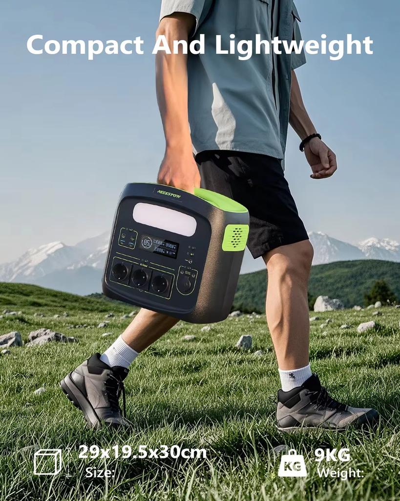 Newsmy N7576 Portable Power Station 700W 460.8Wh Solar Generator LiFePO4 Battery,for Home Backup Outdoor Camping Mobile Power