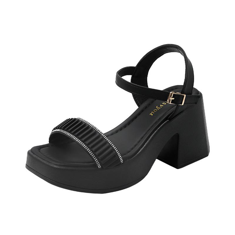 Сказочный стиль французские высокие каблуки женские толстый каблук лето новый юбка женские платформа высокий каблук сандалии женские