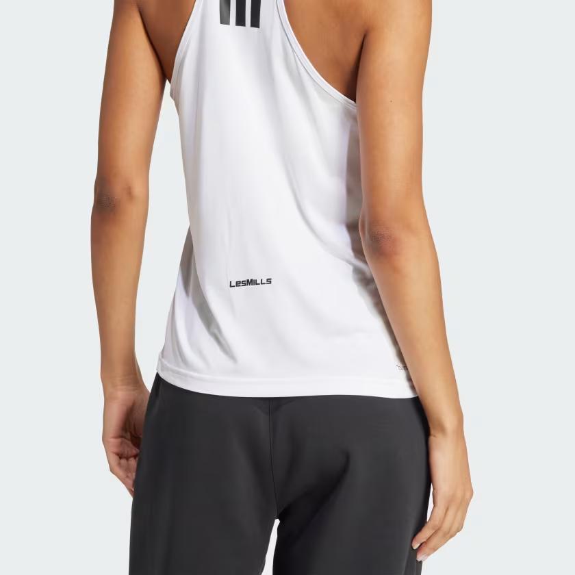 Adidas Les Mills Logo Design Versatile Sweat-Wicking Tank Top Women Tops White JM3687