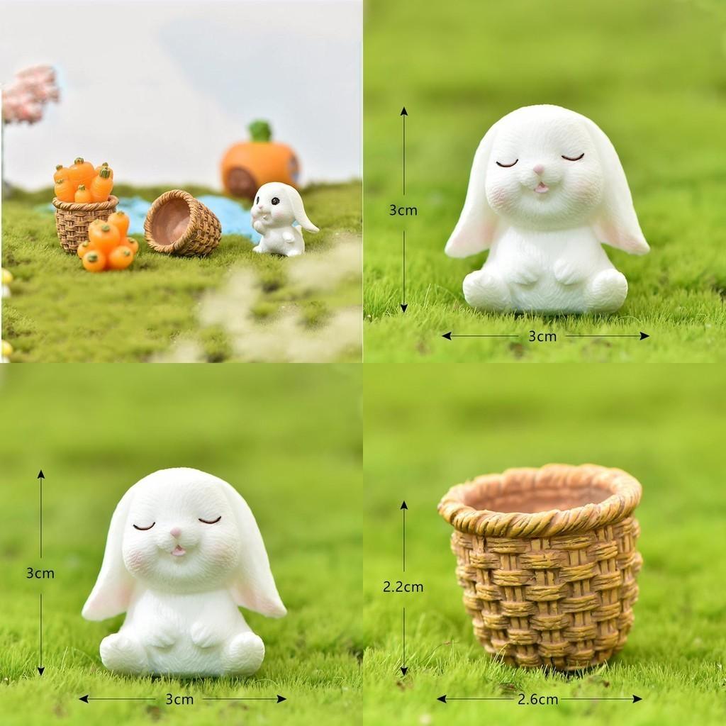 Очаровательный кролик ест морковь DIY полимерная фигурка для изысканного украшения микроландшафта