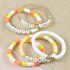 Multi-layer Color Soft Pottery Bracelet Elastic Color Letter Beaded Bracelet Set