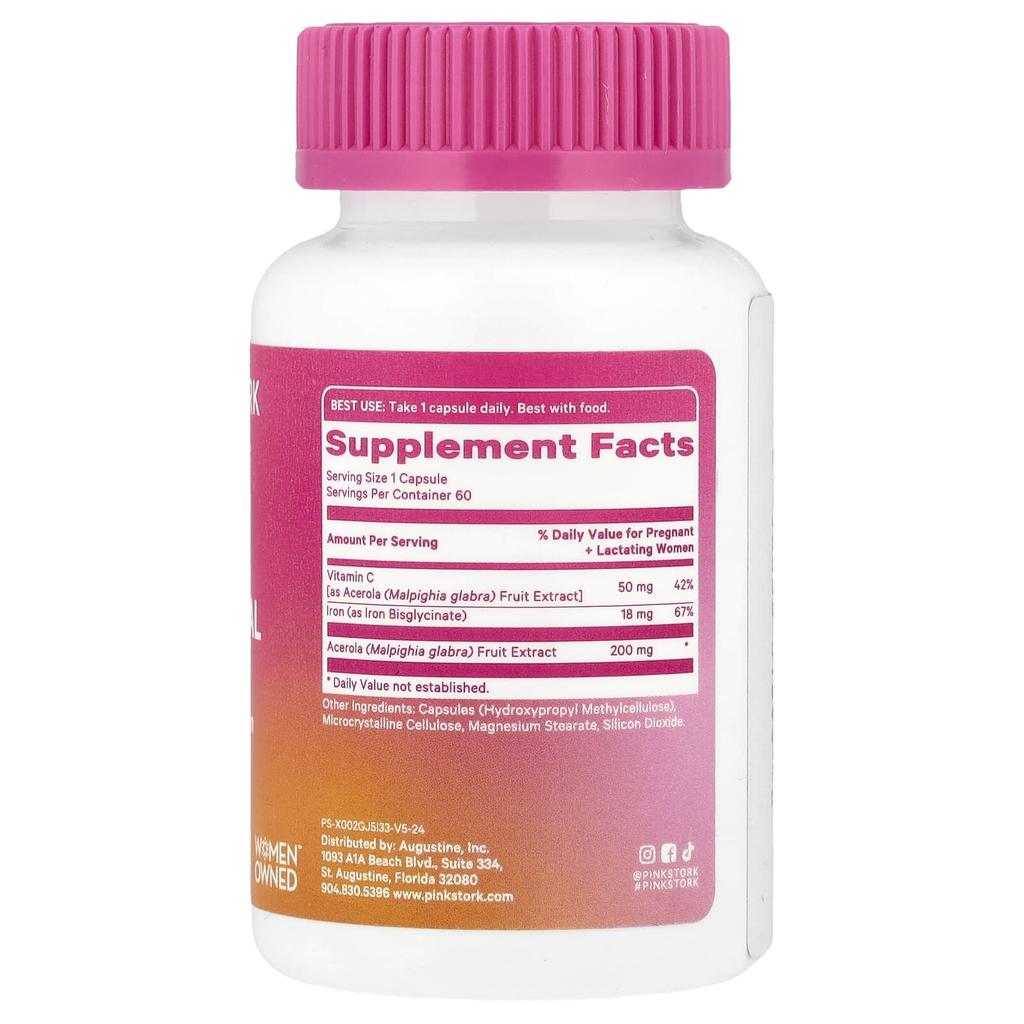 Iron with Vitamin C for Pregnant Women, 60 Capsules
