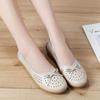 Women Flats Ballet Shoes Genuine Cowhide Leather Breathable Moccasins Boat Ballerina Ladies Casual Loafers Off White