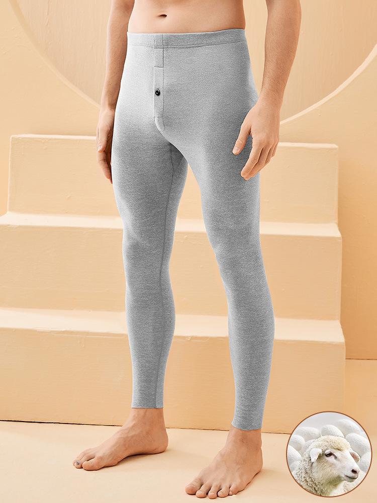 Мужские теплые шерстяные леггинсы с бархатной подкладкой - зимние брюки, защищающие от холода