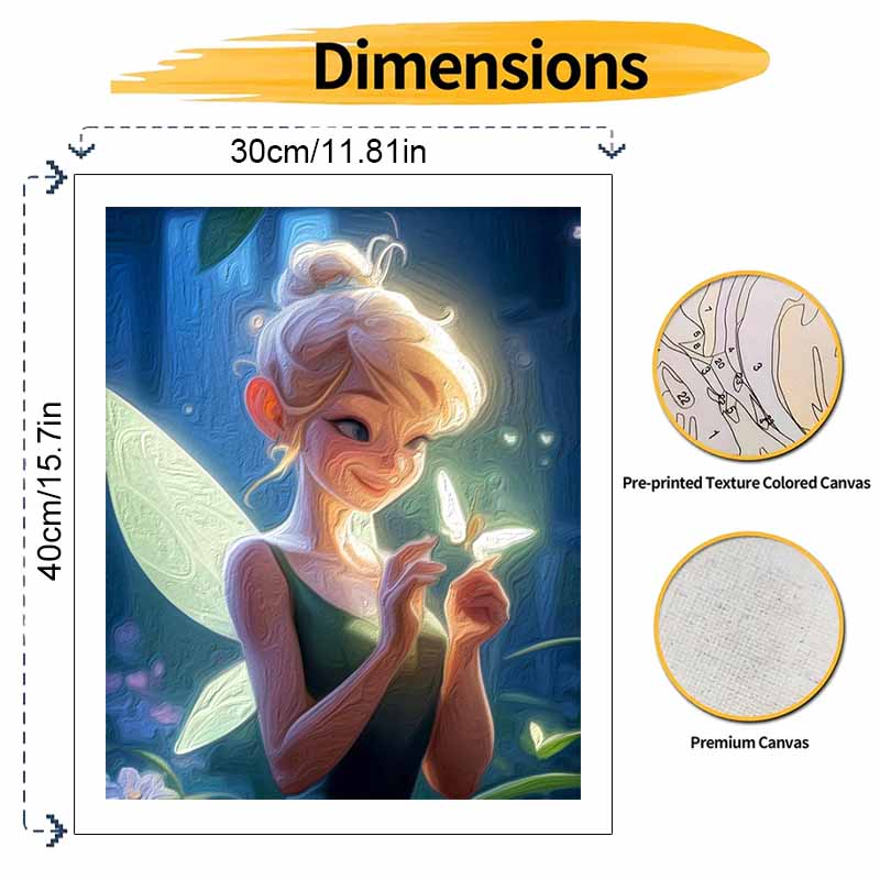 Disney Tinker Bell oil painting kit digital painting art handmade diy home room decorations