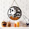 Front Door Sign Cute Ghost Pumpkin Wreaths Spider Web Round Halloween Wreath Decorations For Home Mantle Living Room Entryway