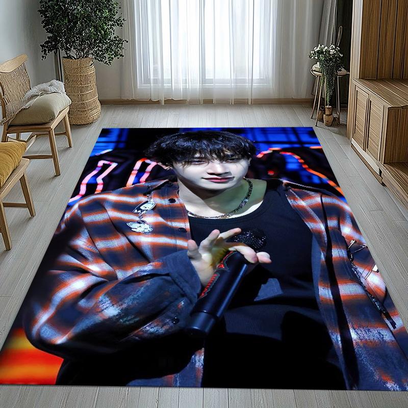 Бэн Чан Kpop Stray Kids Коврик для гостиной нескользящий Мягкий ковер для спальни Детской игровой комнаты Дивана, Домашний декор Придверный коврик Подарок