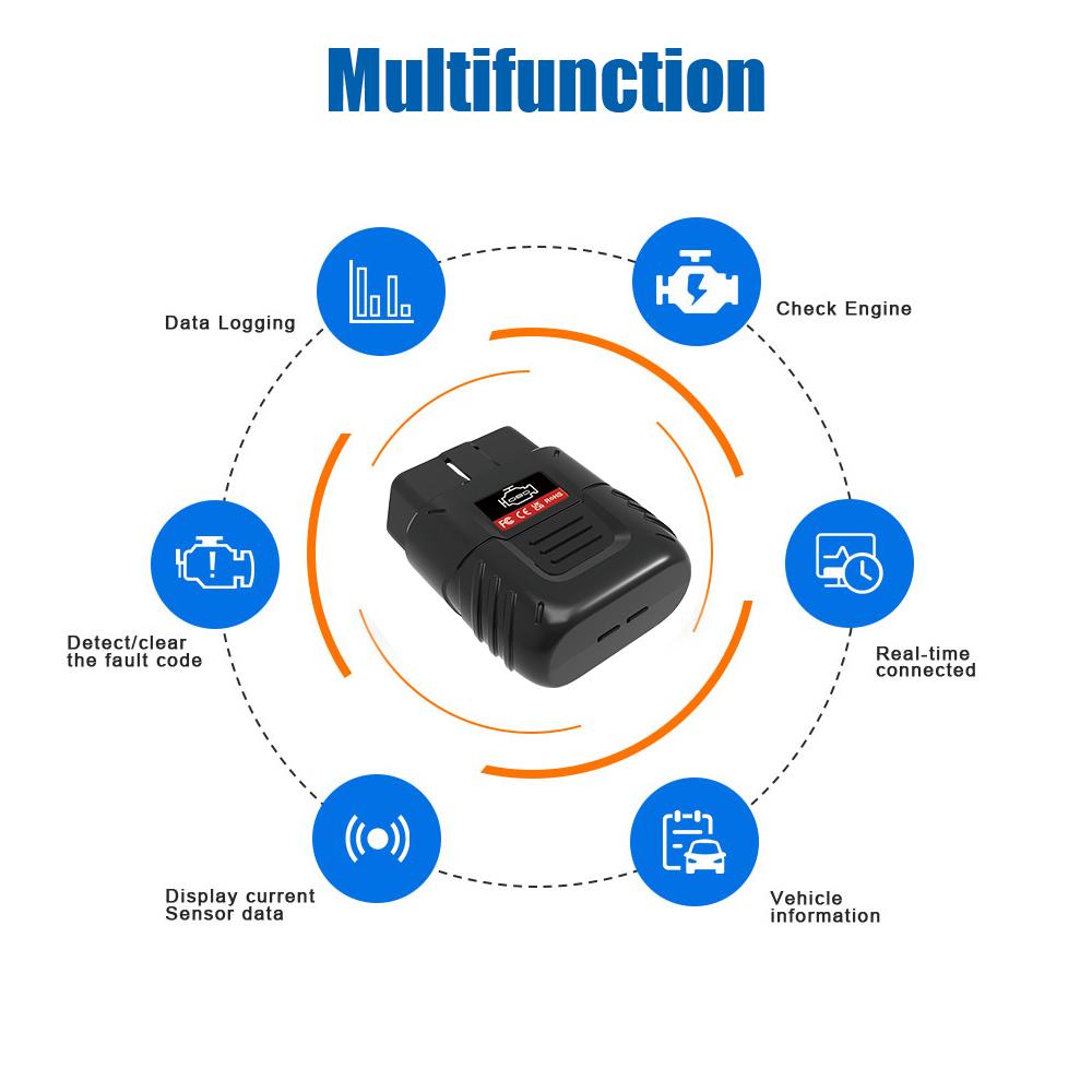 ELM 327 Scanner for IOS Android PC Auto Scan Tool OBD2 Scanner OBDII Code Reader Car Diagnostic Tool Bluetooth-Compatible 4.0