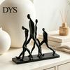 Декоративная фигурка для стола, 3D-печатная абстрактная фигурка идущего человека, Минималистичная линейная графика, Современные настольные украшения, Скульптура, Матовая статуэтка,