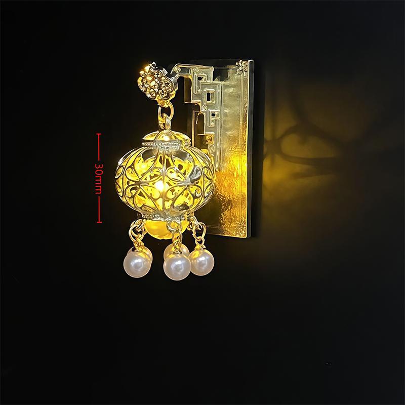 Light Up Lantern Fridge Magnet with Tassel Pendant Chinese Style Cute Kitchen Ornament for Friends Souvenir Holiday Gift