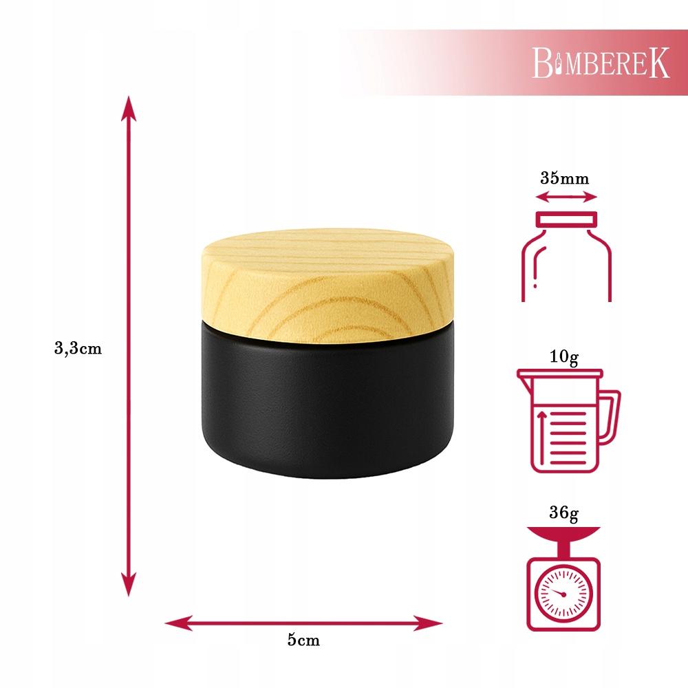 Glass Jar BLACK MATT 10g for Cream Balm Cosmetics Samples Glass Jars