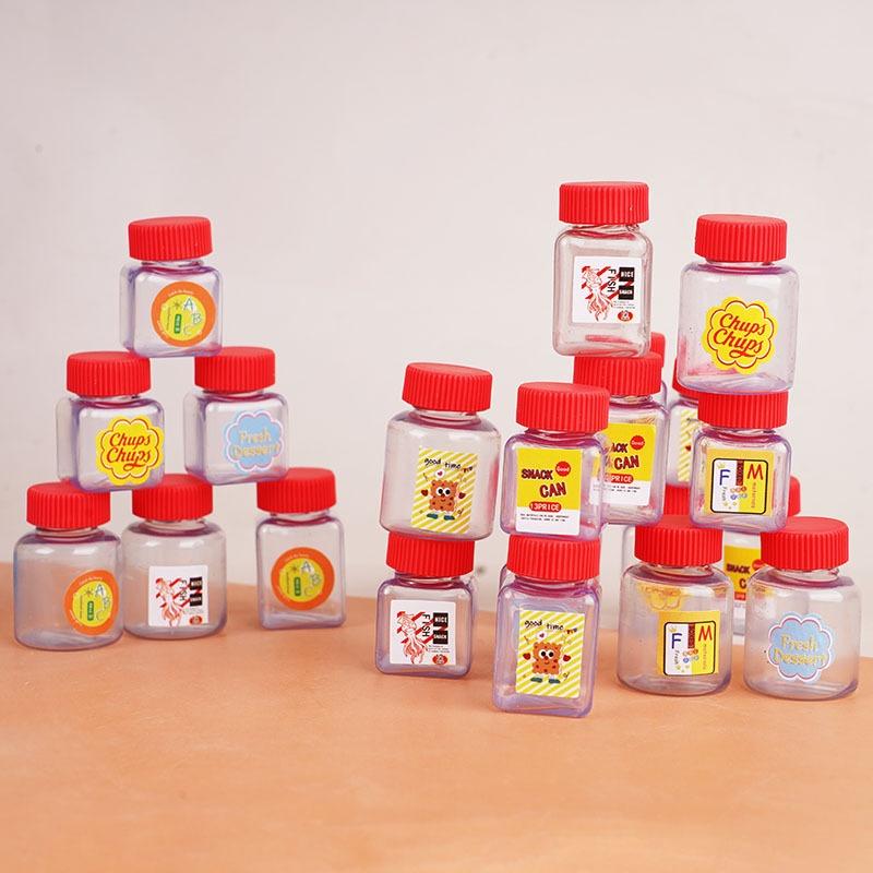 10Pcs 1/12 Miniature Dollhouse Candy Jar Models, Simulation Snack Bottles, Pretend Play Toy Kitchen Decorations