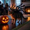 Festival Pet Apparel Halloween Spider Costume for Small Dogs Cats, Cat Cosplay Outfit with Adjustable Straps Spooky Holiday Party Dress Up And