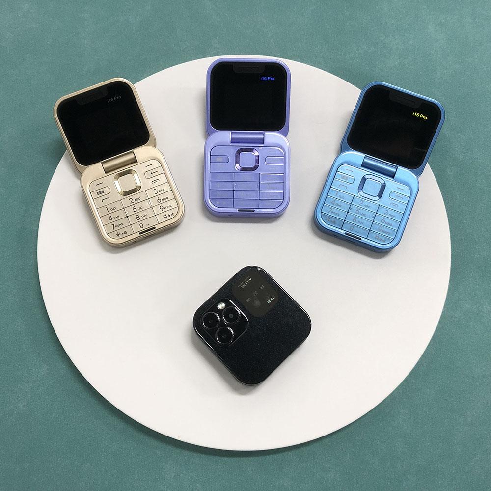 I16 Pro Super Mini с двумя SIM-картами, 1,77-дюймовый HD-экран, раскладной мобильный телефон, 2G GSM, складной телефон с небольшими функциями, Bluetooth, FM-радио, телефон с быстрым набором