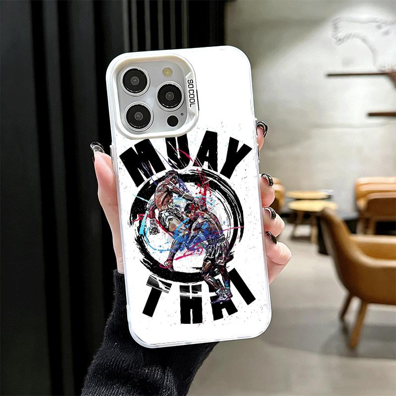 Ударопрочный чехол для телефона Муай Тай Бокс для iPhone 17 Air 16 16E 15 Pro Max 14 Plus 13 Mini 12 Задняя крышка Противоударный Fundas