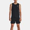 Under Armour Однотонный жилет для бега без рукавов с круглым вырезом, мужские топы, черный 1376994-001