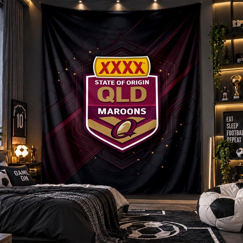 Wall Hanging Tapestry Queensland Maroons Print Cloth for Living Room Bedroom Home Decor