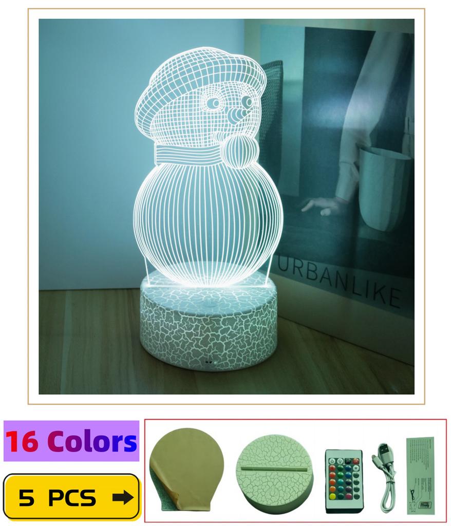 Светодиодный ночник 3D лампы Иллюзия Стич Рождественская елка Дед Мороз Снеговики Детский ночник Лампа для декора дома Детская игрушка Рождественские подарки