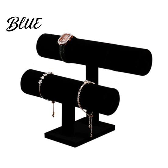 Decorative Jewelry Rack Double-Tier Bracelet Stand Watch Display Horizontal Desktop