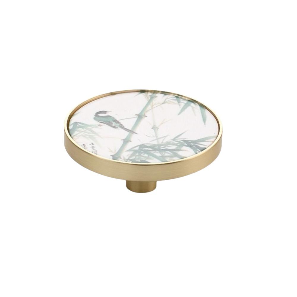 Gold Rim Cabinet Knobs Circular Shape Drawer Knobs Creative Door Knobs For Kitchen Cabinet